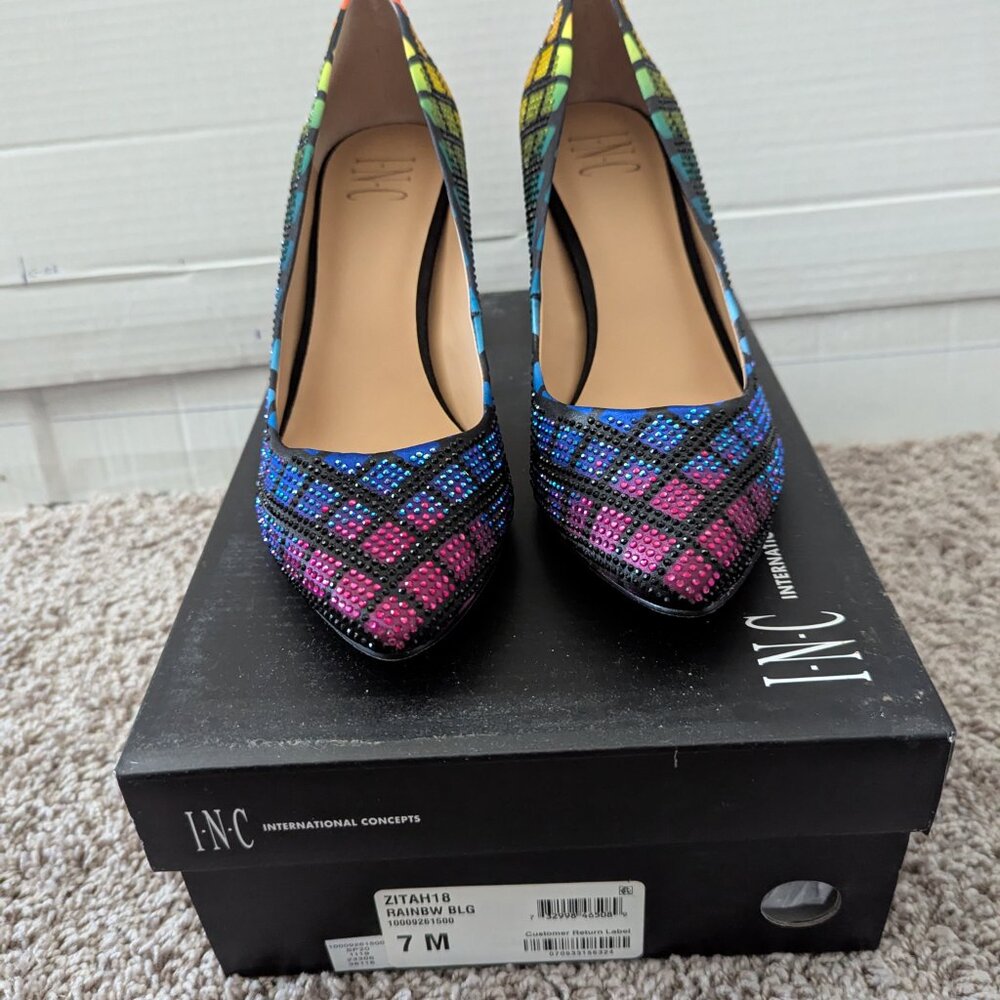 INC Multicolor Metallic Heels Women's Size 7M - Picture 2 of 4
